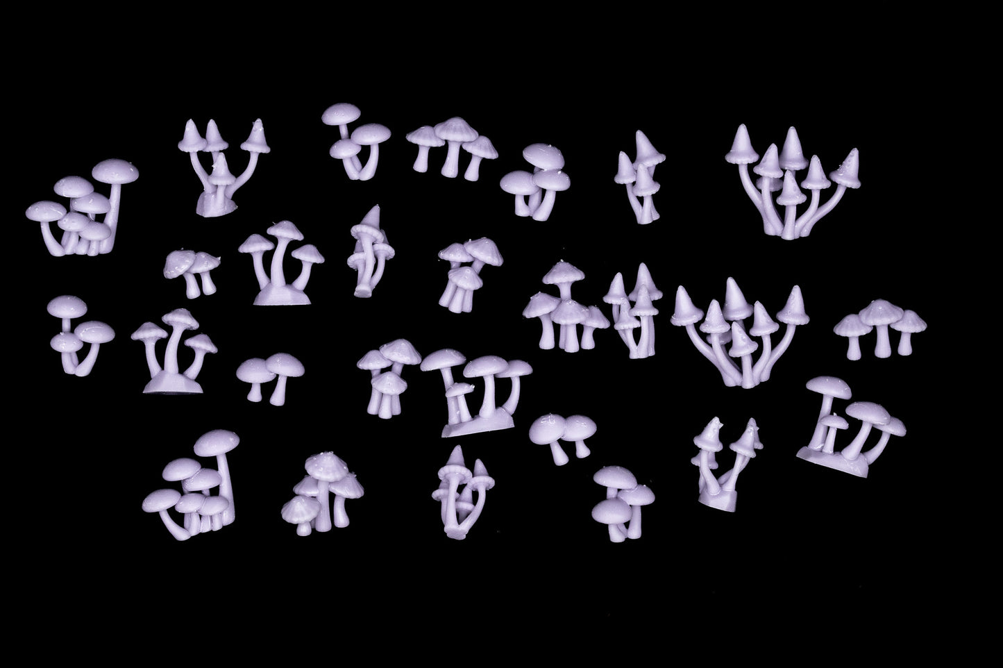 Medium Mushrooms Set 3D Printed Miniature Basing Scatter