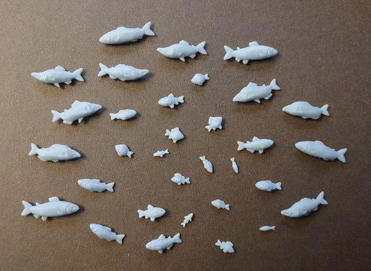 River Fish set 3D Printed Miniature Basing Scatter