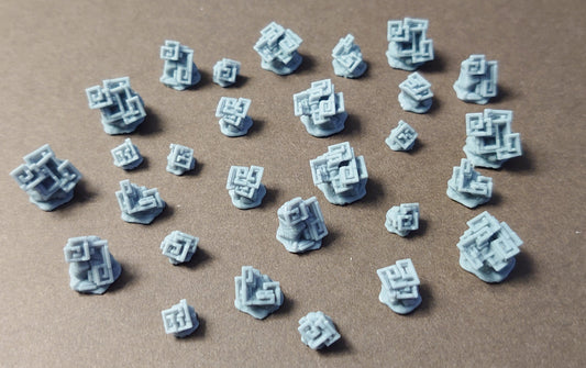 Metal Crystals set 3D Printed Miniature Basing Scatter