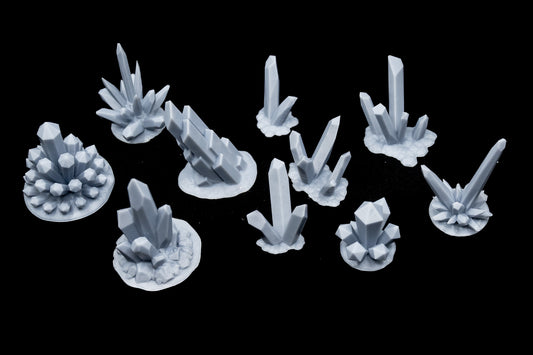 Large Crystals set 1 3D Printed Miniature Basing Scatter