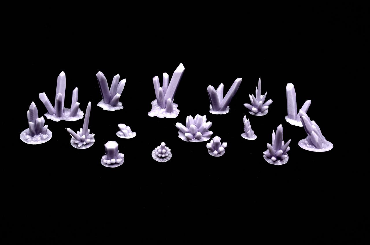 Medium Crystals set 3D Printed Miniature Basing Scatter